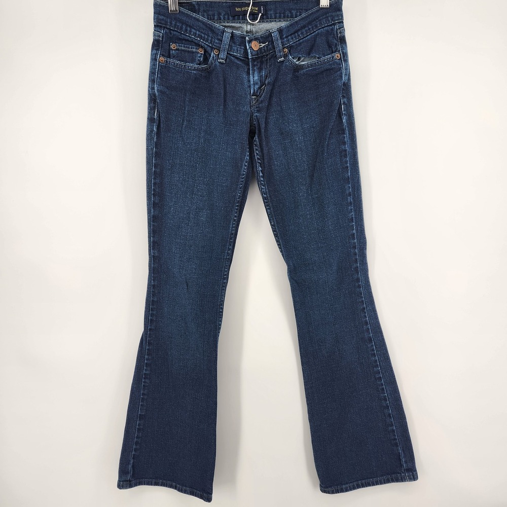 Levis Too Superlow Jeans Womens Dark Wash Bootcut Low Rise Denim Pants Red Tab 1